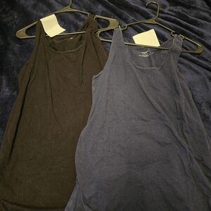 Black and Navy Blue Maternity Tank Tops